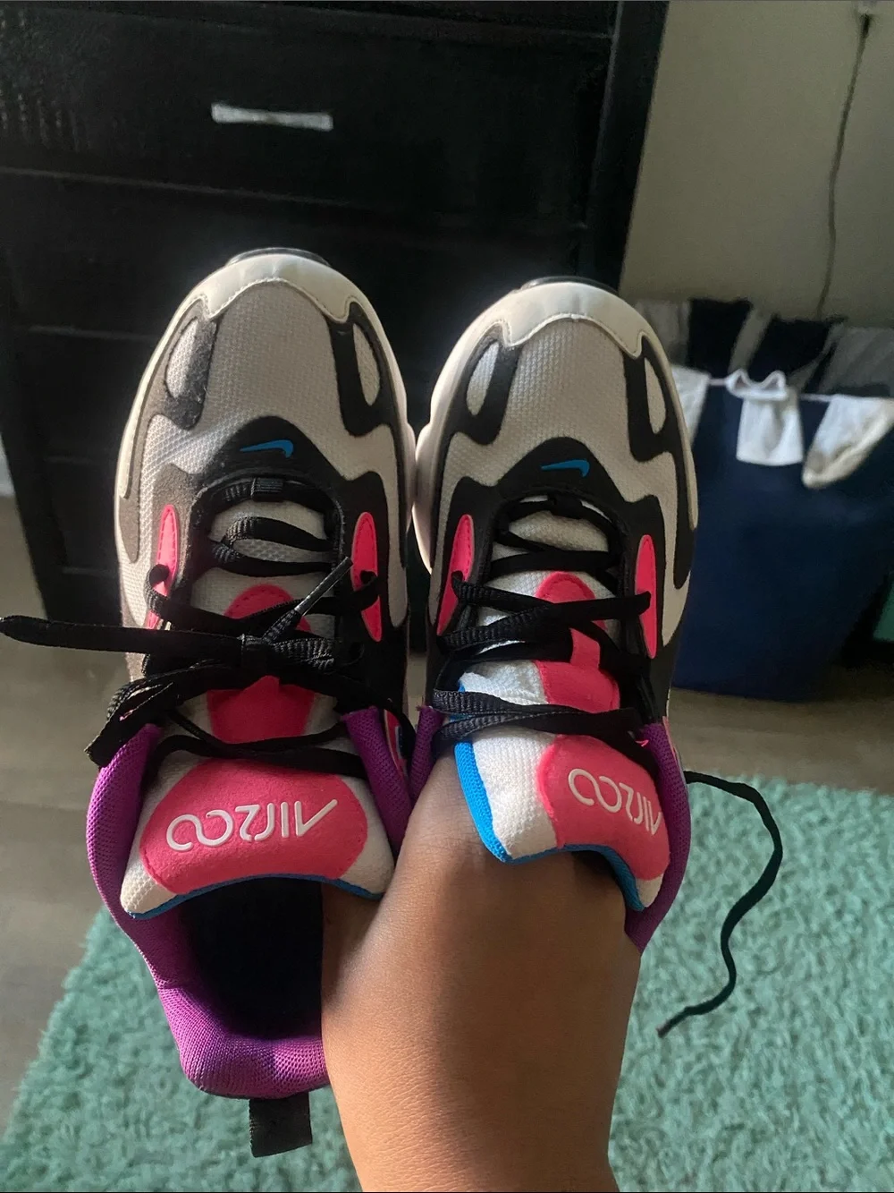 Nike Air Max 270 React Sneakers in White, Black, Pink, Blue